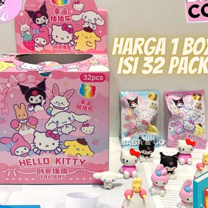 

KF7 PENGHAPUS SANRIO MYSTERY BAG 1 BOX ISI 32 pcs PENGHAPUS MISTERI PACK SANRIO IMUT UNIK LUCU COD