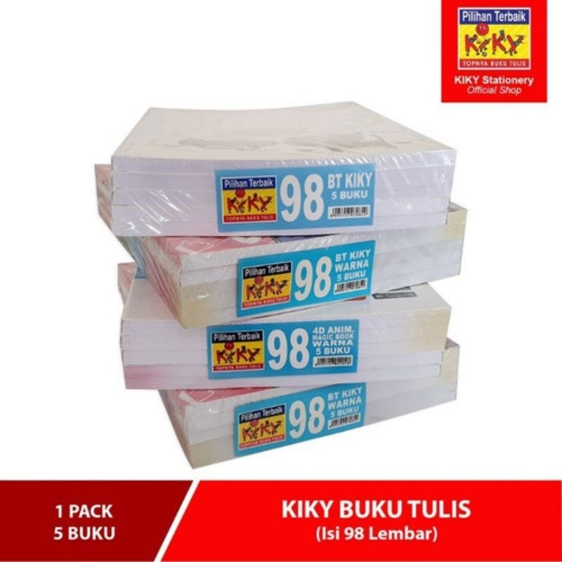 

BUKU TULIS PENDEK KIKY WARNA ISI 98 LEMBAR (1 PACK ISI 5 BUKU)