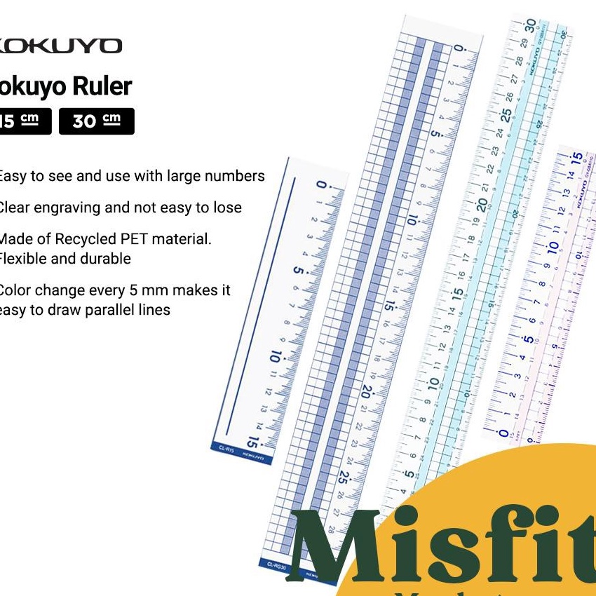 

KF7 KOKUYO Linear Straight Ruler RPET Penggaris Lurus 15 3 cm