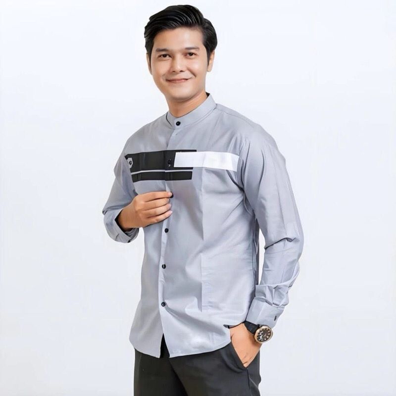 kemeja Koko YORDAN Koko pria putih kemko putih seragam hadroh terbaru baju Koko pria