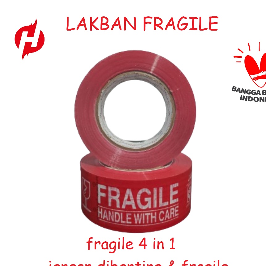 

Terbaik lakban fragile 45mmx2yard printing HOKI Tape 4 in 133