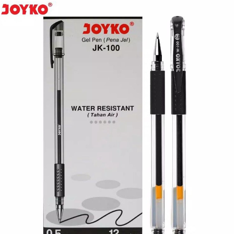 

12pc Gel Pen Pulpen Pena Joyko JK1 Black 5 mmpen Joyko