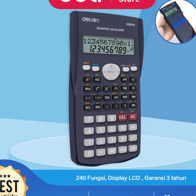 

Grosir Deli ED82MS Scientific Calculator Kalkulator Scientific 24 Function untuk sekolah dan kantor