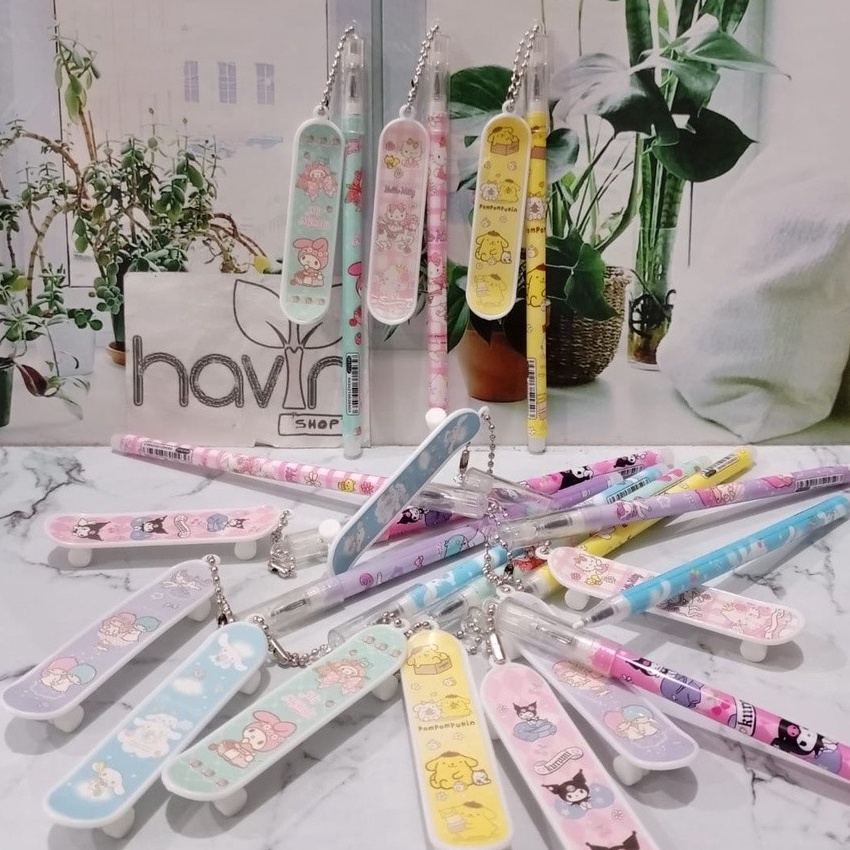 

KF7 12pc pen gel BTS SANRIO MELODY SKATEBOARD