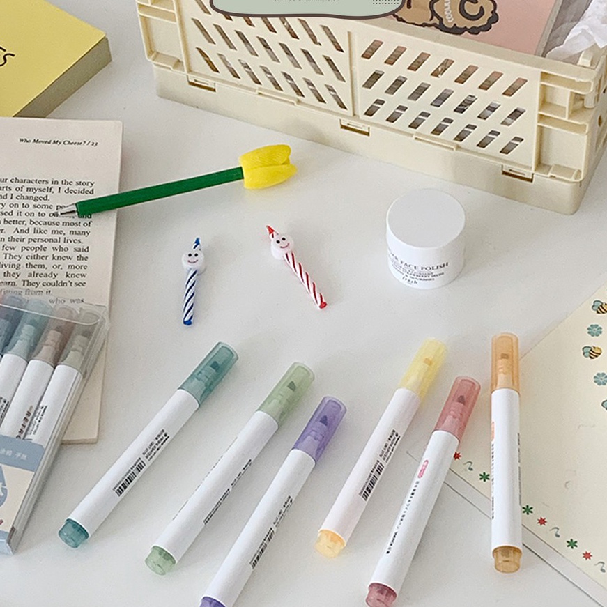 

Premium MILOLI 6 Pcs VIENCE Highlighter Retro Color Pastel Color D2