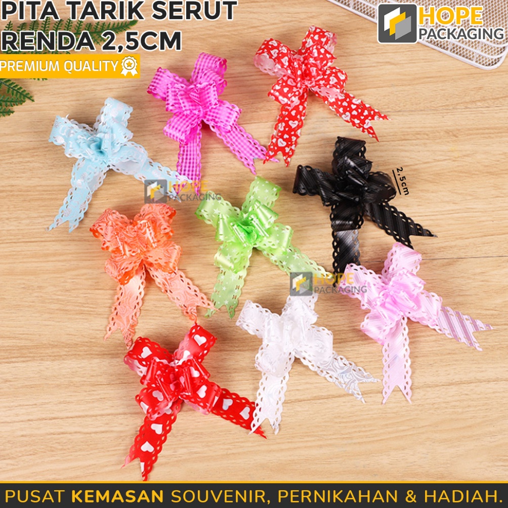 

TERLARISSS Harga 1 Pcs Pita Serut Renda Hiasan Kado Ikat Pengikat Pita Souvenir Kado Hampers Parcel Pita Hiasan Goodie Bag