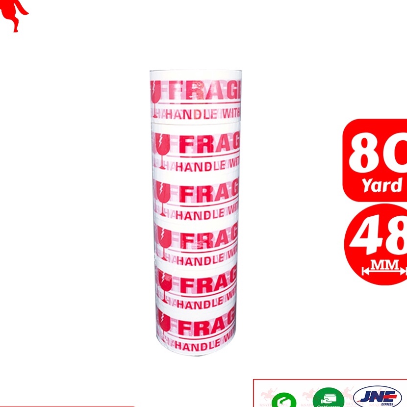 

Sale Lakban OPP Tape Lakban Fragile Putih KSATRIA Tape 8 Yard 1 Slop