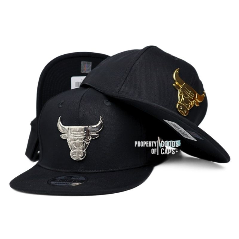 Topi Snapback Chicago Bulls Metal Badge Logo Besi NBA Full Tag Premium Topi Snapback Banteng Logo Be