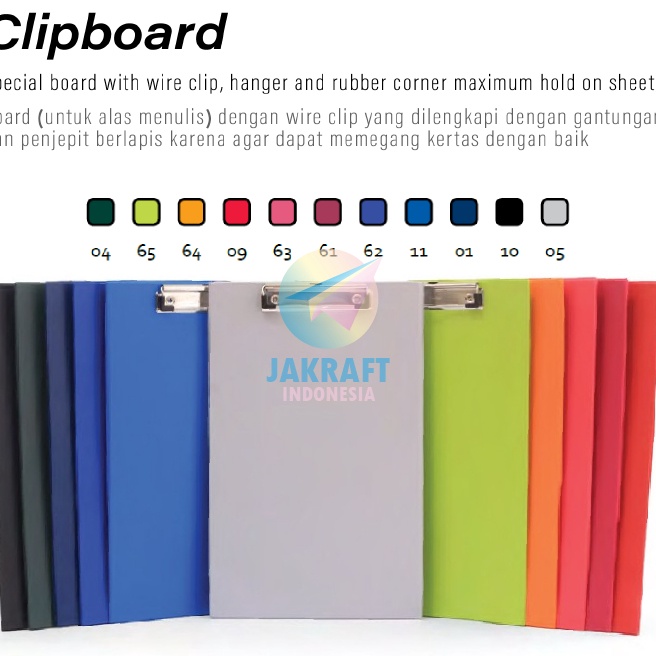 

Mega 1 Pcs Clipboard BANTEX 425 Papan Jalan Folio F4 FC Clip Board Alas Menulis