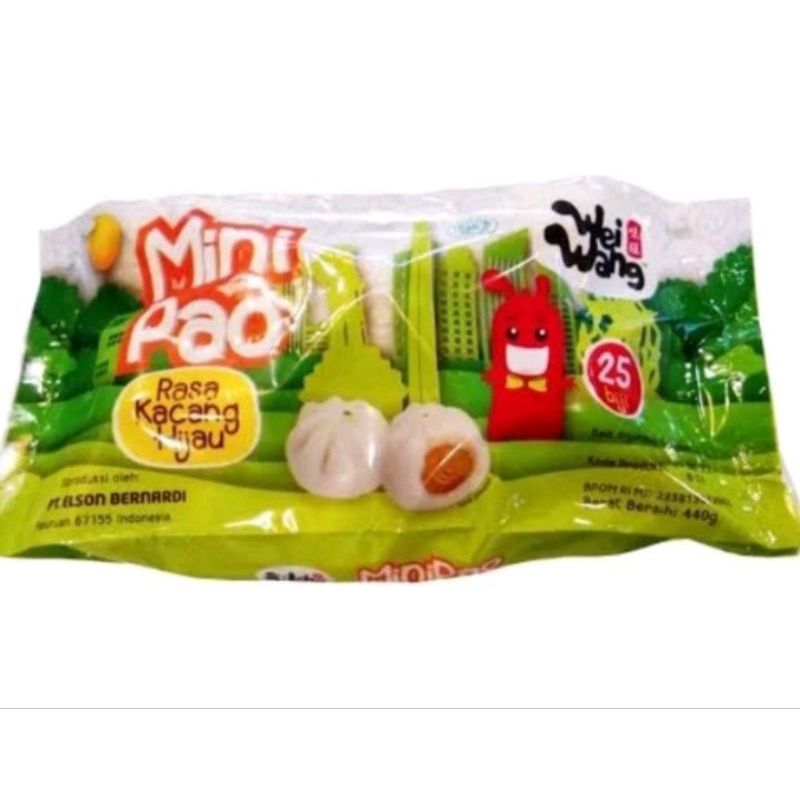 

Wei Wang Mini Pao Rasa Kacang Hijau Isi 25 Biji