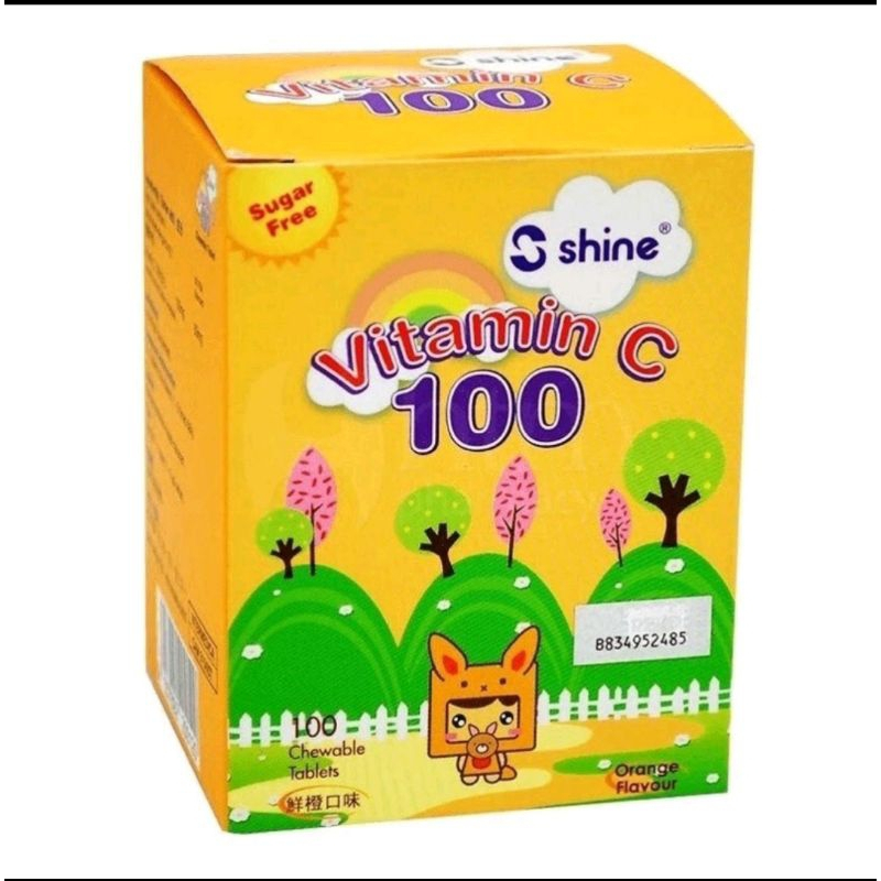 Shine Vitamin C 100 / Tablet Kunyah / Vitamin Anak / Suplemen Makanan