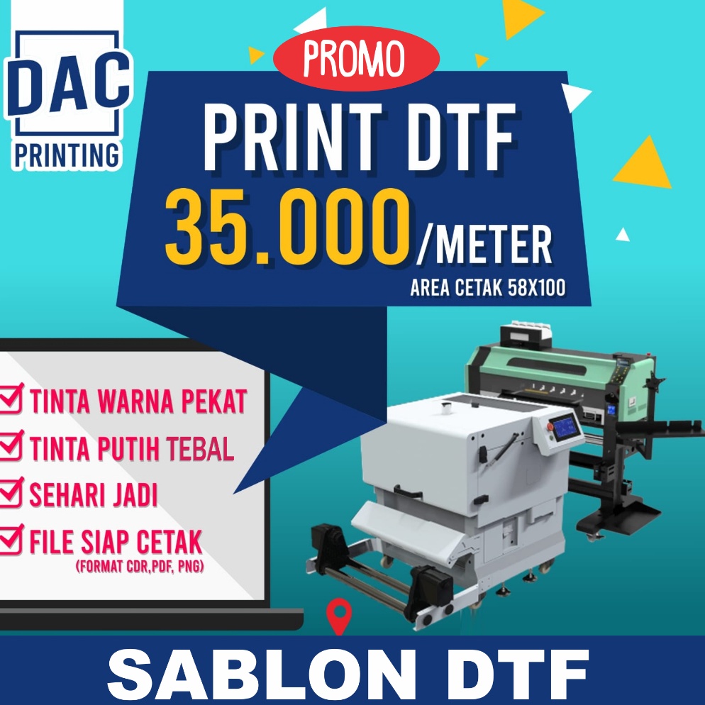 

66 TEN Print DTF Meteran Print Sablon DTF sticker sablon 58x1 cm