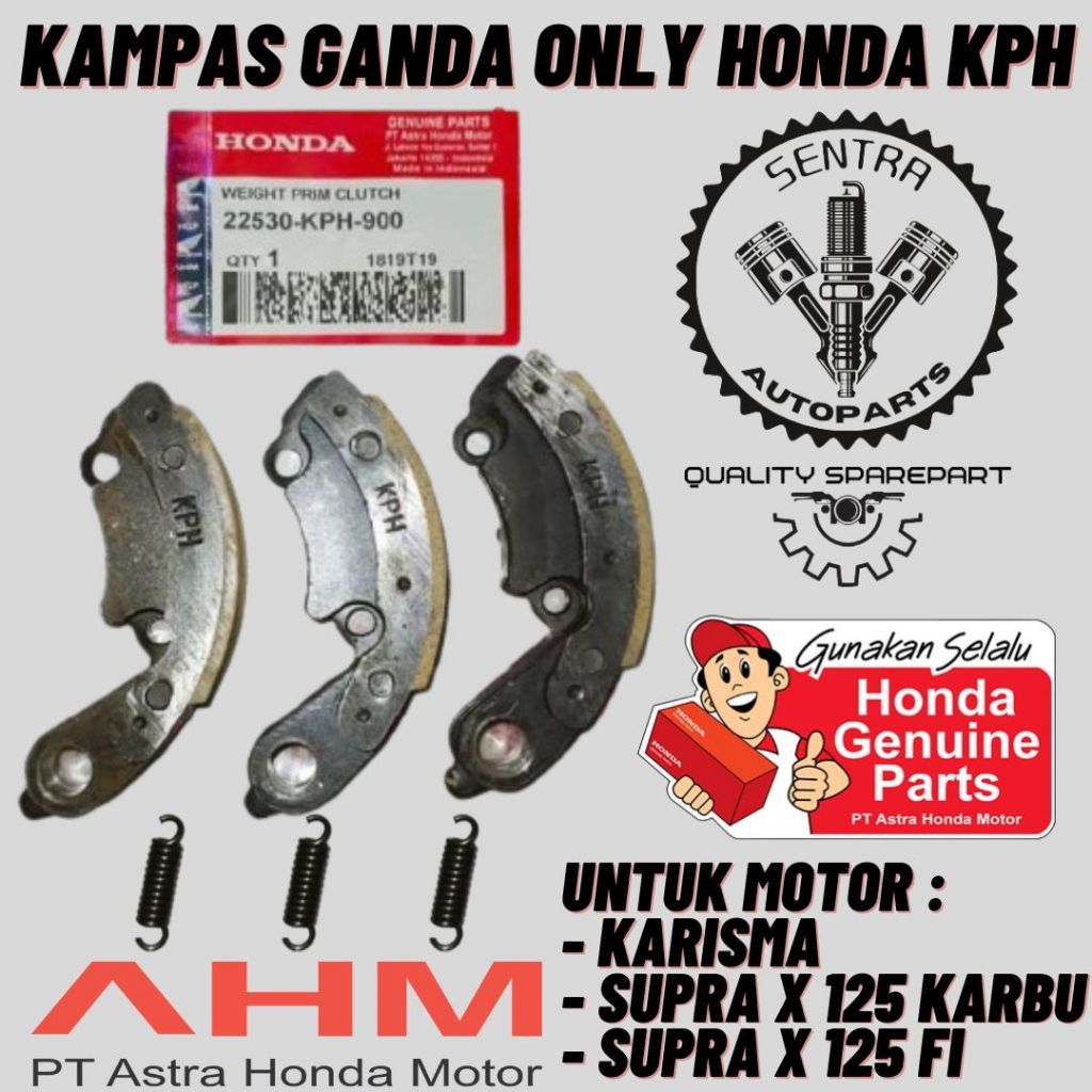 Original AHM Kampas Ganda Only Otomatis Honda Karisma Supra X 125 FI dan Karbu KPH