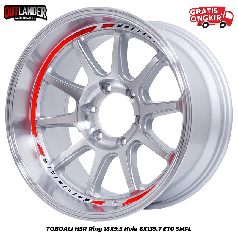 Velg Racing Ring 18 Untuk Pajero Fortuner Hilux DC Strada Triton Isuzu Mux Hsr Toboali R18 Silver