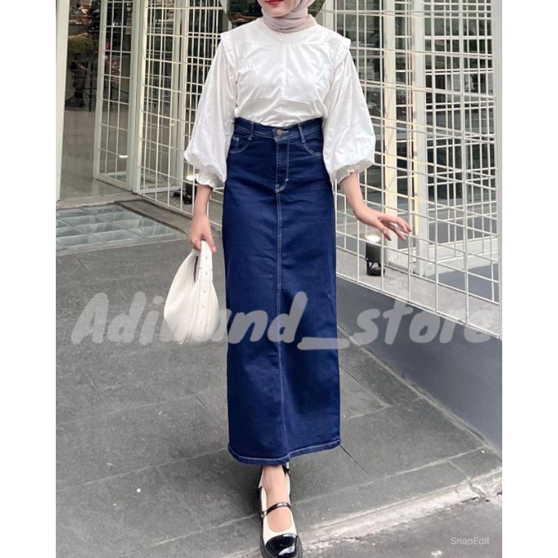 rok jeans wanita panjang rok jeans jumbo wanita rok span jeans wanita