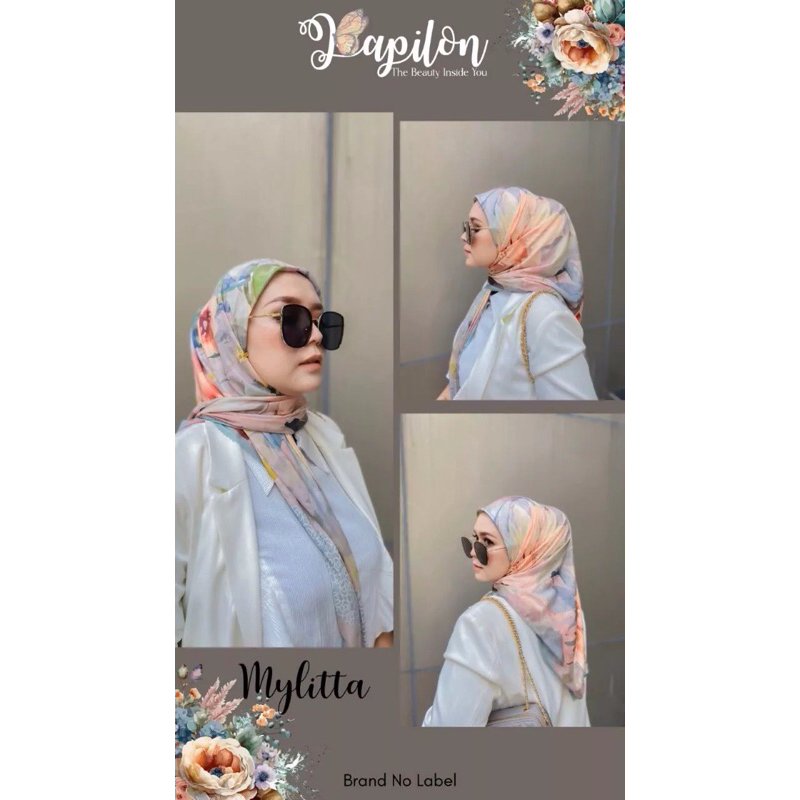 Hijab Motif BNL/Brand No Label Papilon Series “MyLitta”