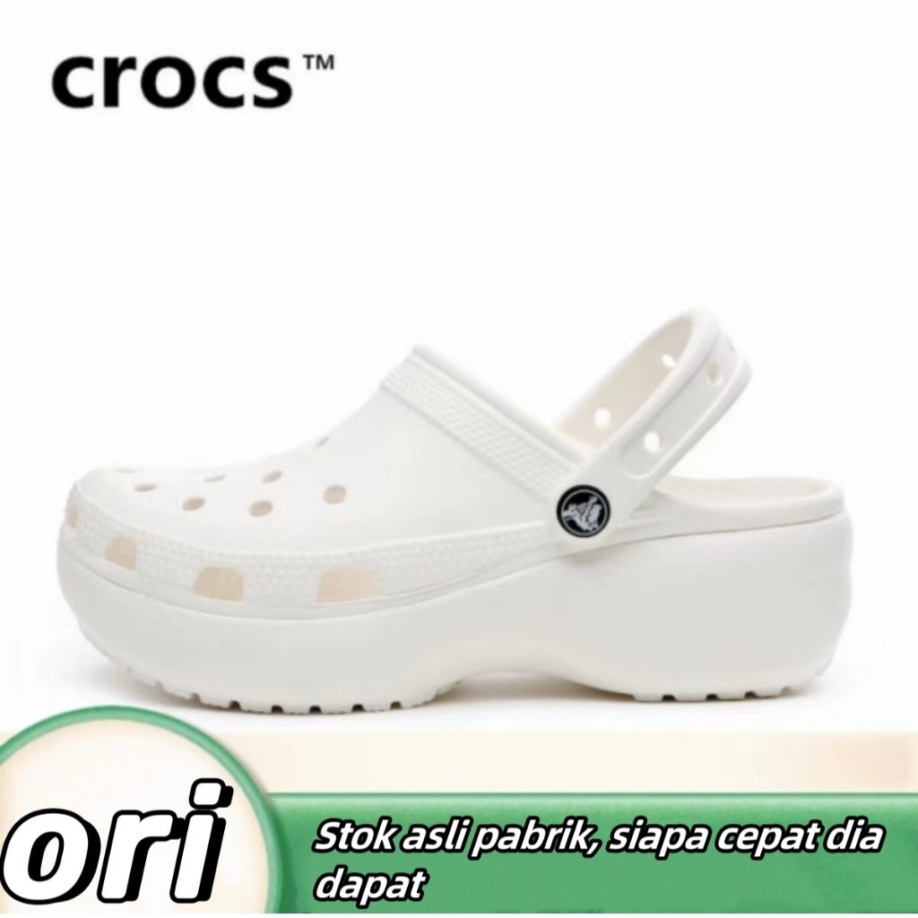 Original Crocs Women's Classic Platform Clog Crocs Sandal Wanita Platform Crocs Classic Platform / n