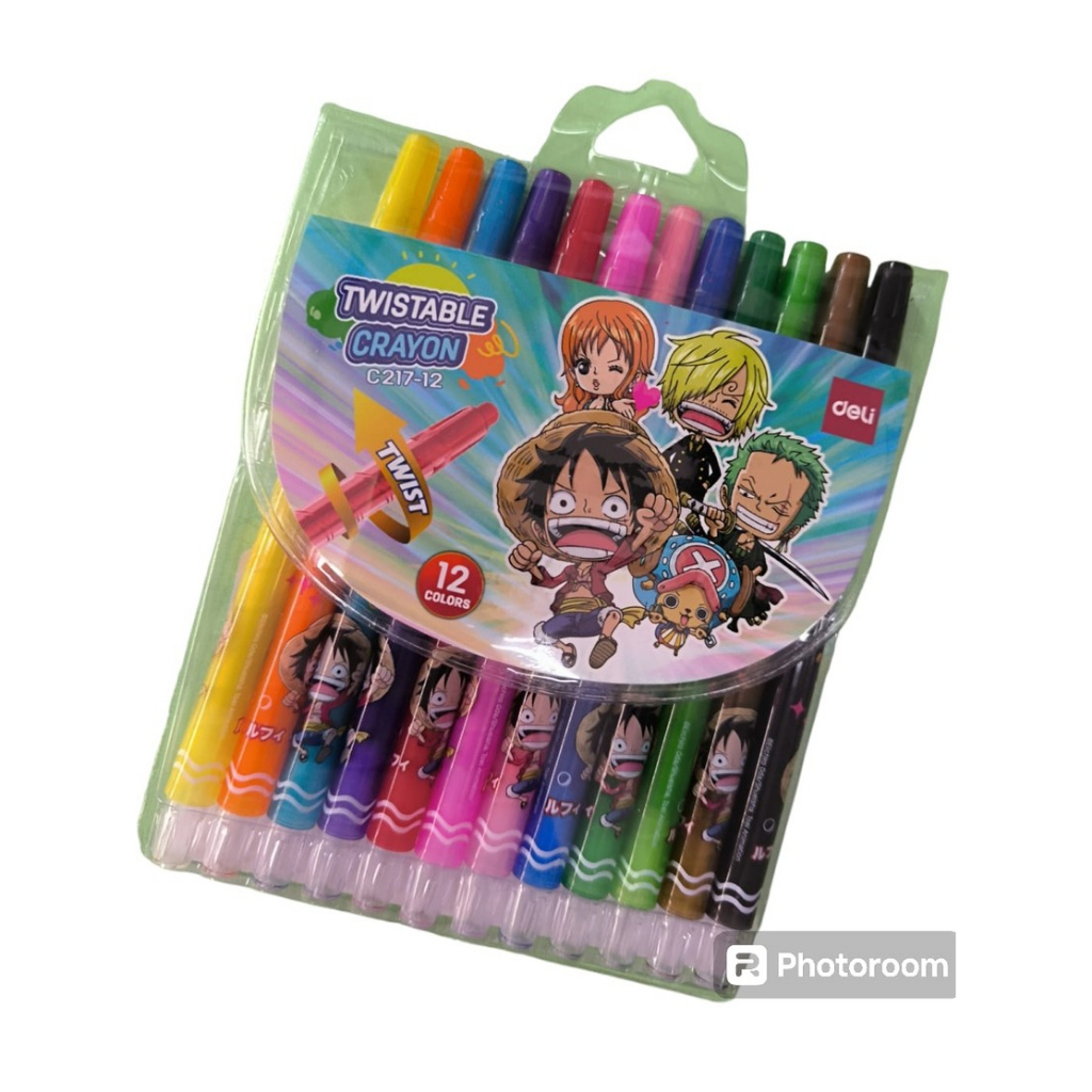 

Deli Twistable Crayon One Piece / Crayon Putar 12 Warna Anti Kotor C217-12