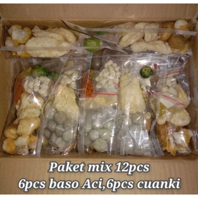 

Boci Baso Aci Paket 12 Bungkus, Komplit 6 Biji Baso Aci Dll Nya