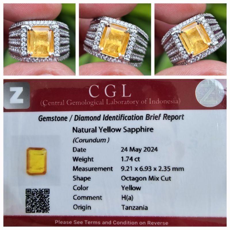 Natural Yellow Sapphire Tanzania Memo 1.74 crt