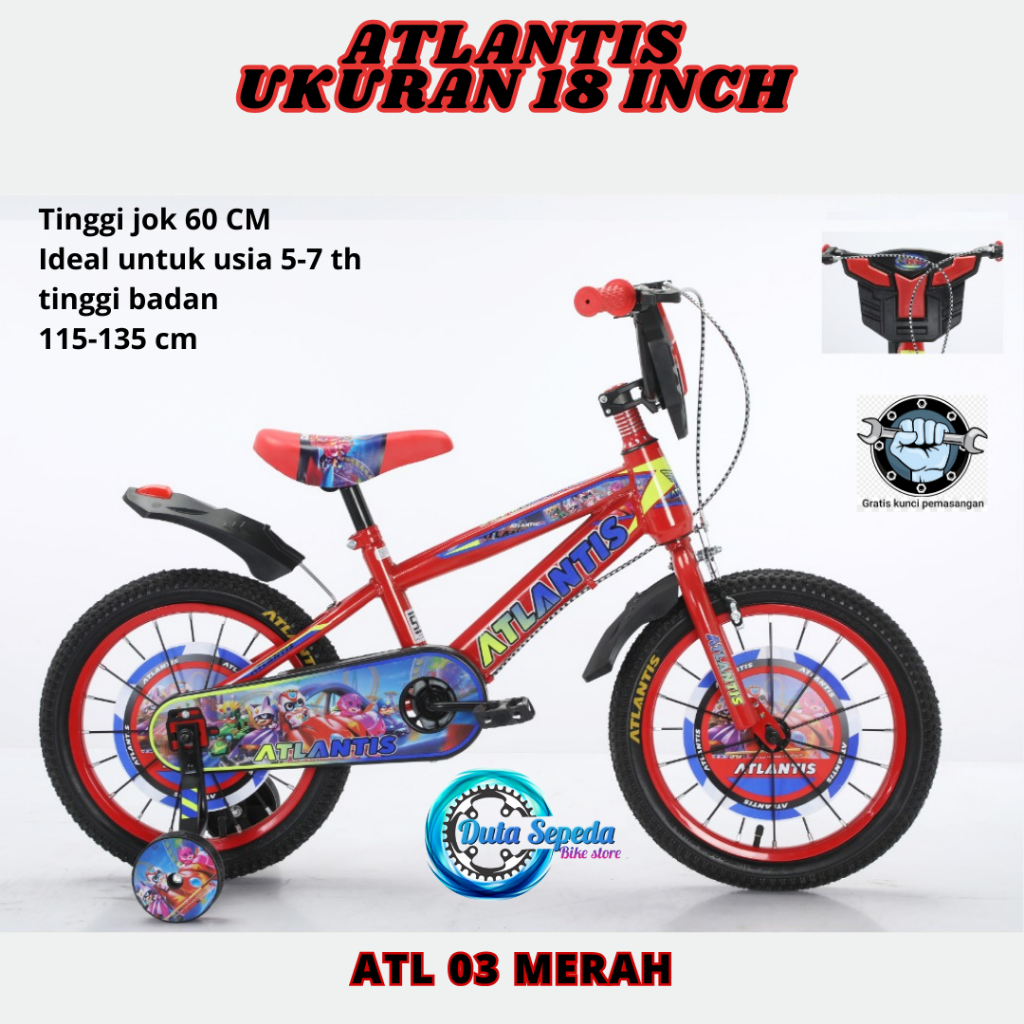 sepeda BMX anak laki laki 18 inch 5 sampai 7 tahun