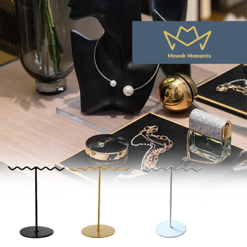 Tempat Gelang Perhiasan/Tempat Emas Perhiasan/Rak Bergelombang Berbentuk T/ Kalung, Gelang, Cincin