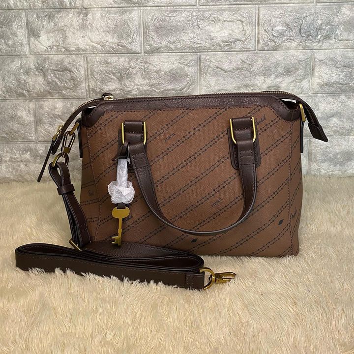 1108-115 F*SSIL JACQUELINE SATCHEL BROWN SIGN