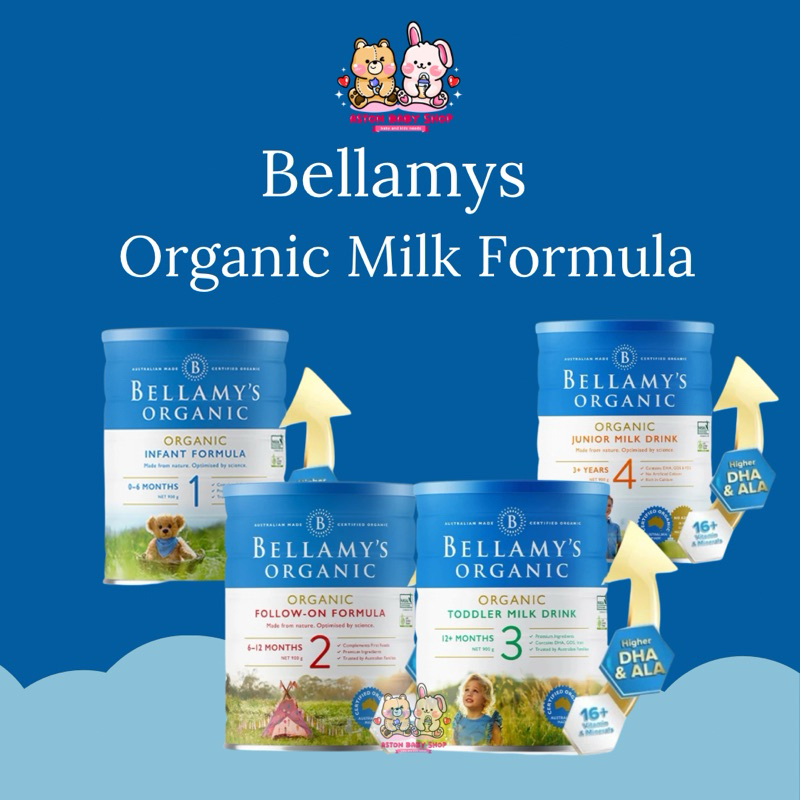 

Bellamys Susu Organik Step 1/2/3/4 900gr | Bellamy’s Organic Milk Powder Formula | Susu Formula Bayi & Anak