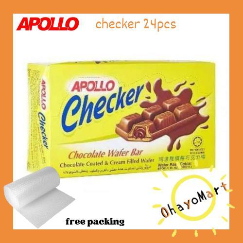 

Apollo Checker/ Chocolate Wafer Bar/ Biskuit Berlapis Coklat dan Cream