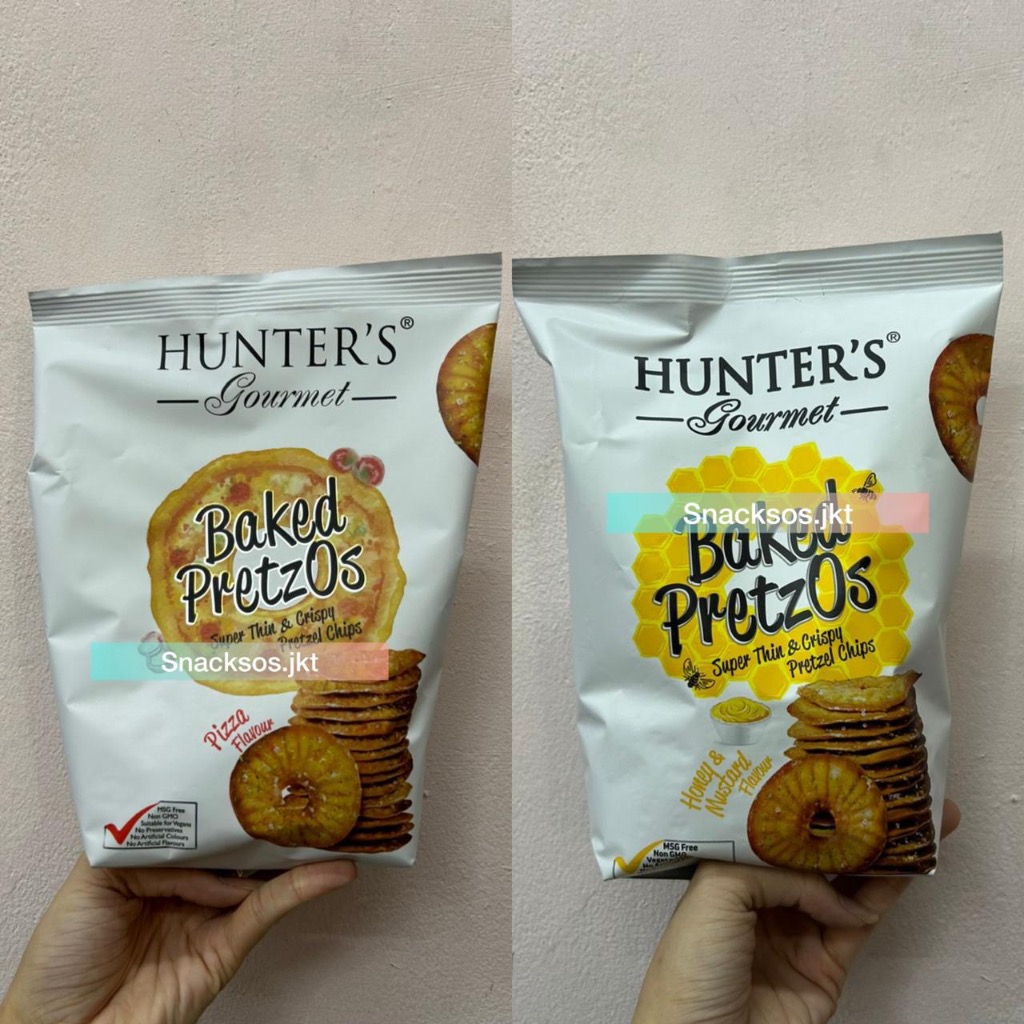 

HUNTER'S BAKED PRETZOS PRETZEL HONEY MUSTARD / PIZZA FLAVOUR- HUNTERS