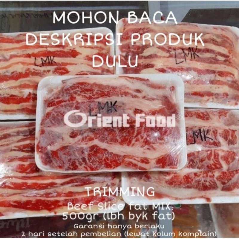 

Slice Beef Fat Mix Trimming 500gr BBQ / Slice grill / hotpot / sukiyaki / yakiniku [ED NOV 2025]