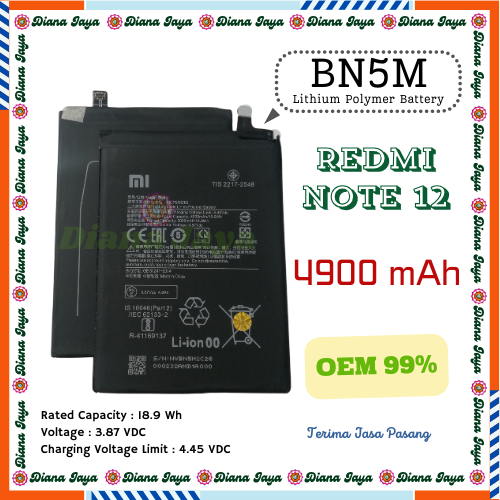 Baterai Redmi Note 12 / BN5M