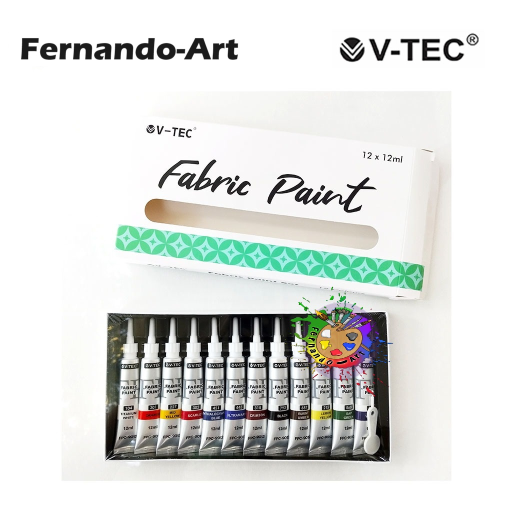 

V-TEC FABRIC PAINT SET 12 COLOR X 12ML FPC-9012