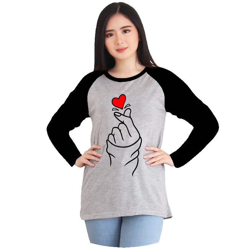 ALMOST Kaos Baju Atasan Dewasa Raglan Lengan Panjang Unisex (SARANGHAE)