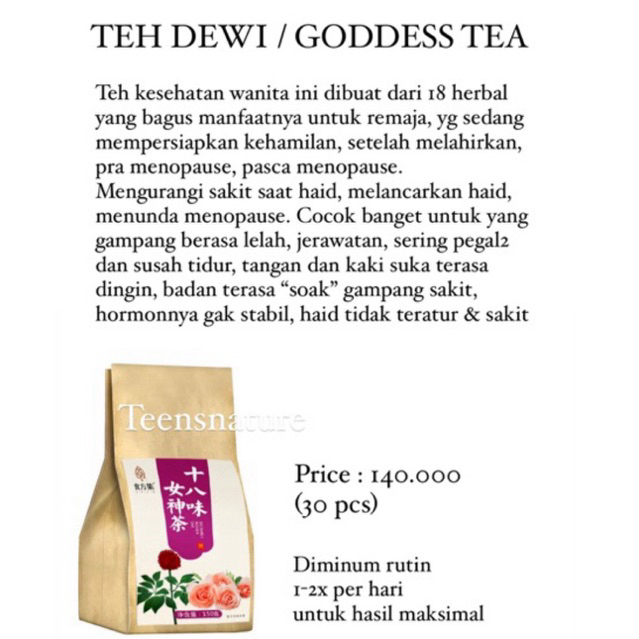 

Teh Dewi / Goddess Tea / 18 herbs Women Tea PENANG