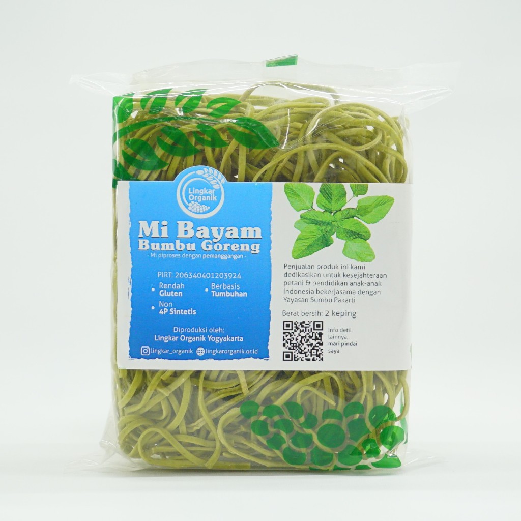 

Lingkar Organik Mie Sayur Bumbu Bayam Natural 2 KEPING (200gr)