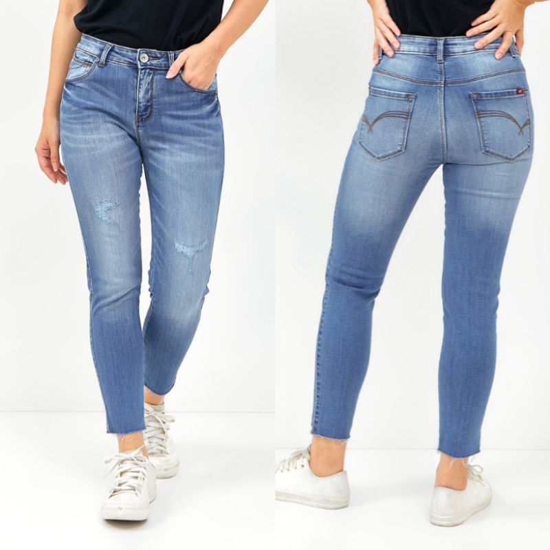 Celana Wanita Denim Cropped Pants Ako-7081