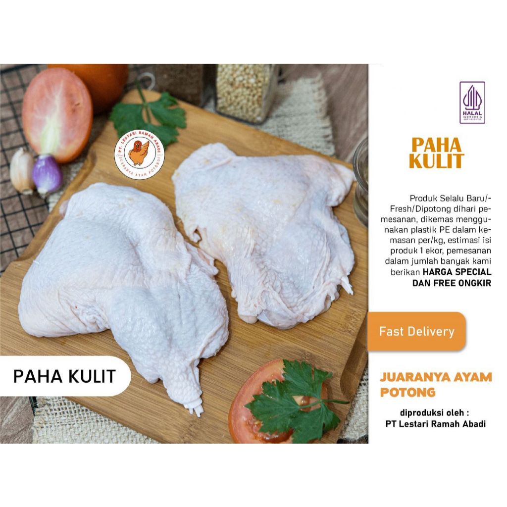 

Boneless Paha Ayam dengan Kulit 1kg
