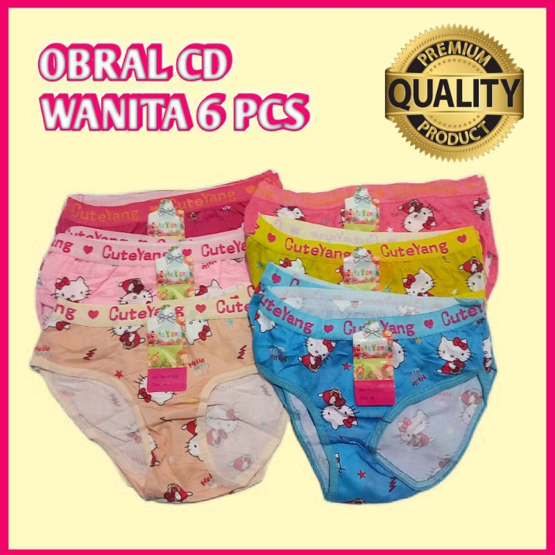 OBRAL CD WANITA 6PCS HARGA MURAH BARANG BAGUS / CELANA DALAM WANITA CD ANAK WANITA