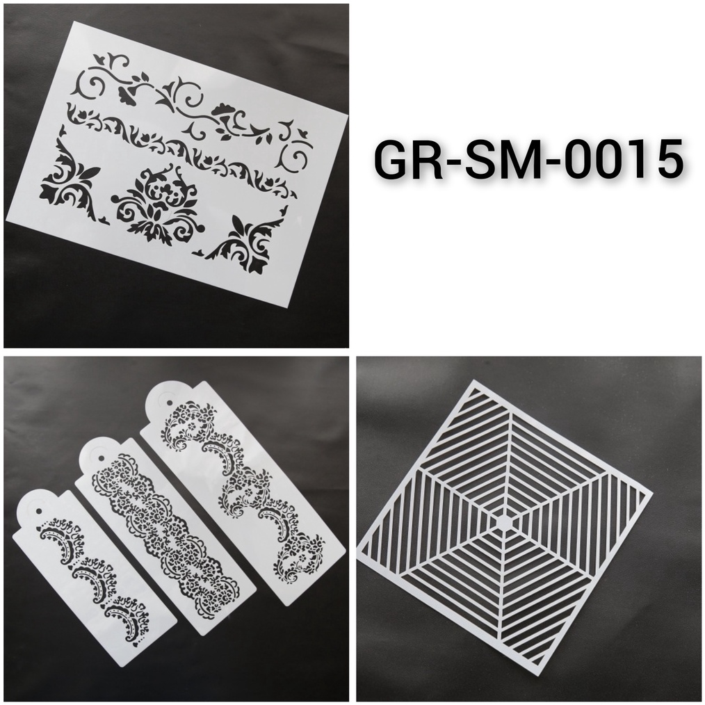 KILAT GRSM15 Group 2 Cake stencil stensil kue motif ukiran batik lace renda yamama baking