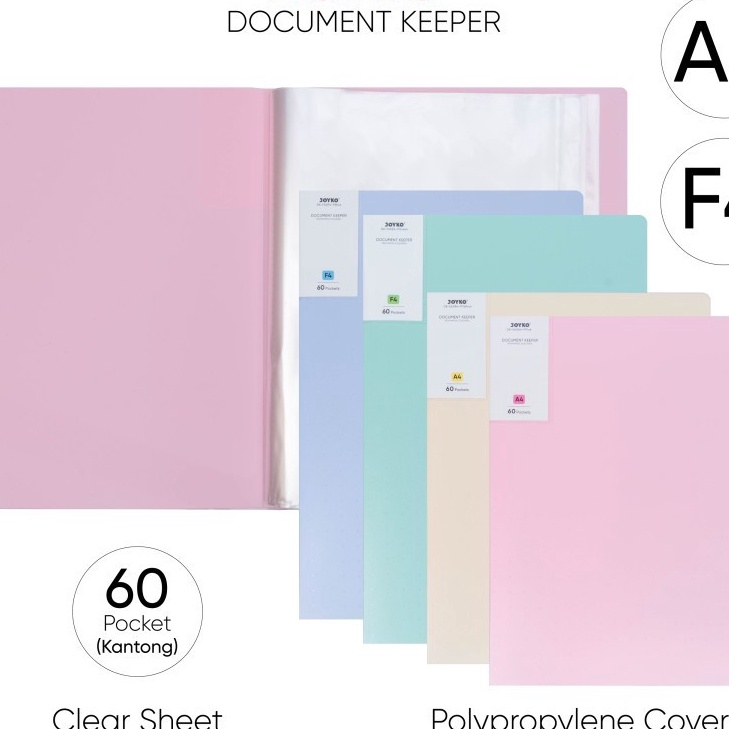 

KF7 Document Keeper Joyko A4 6 Pocket Clear Holder Map File Dokumen