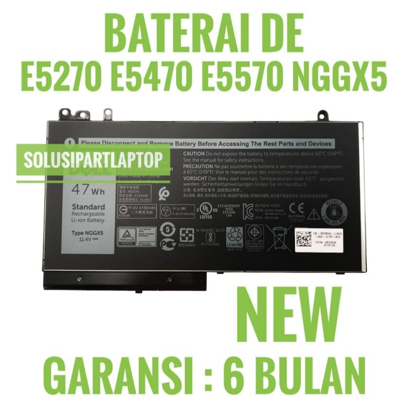 Baterai Laptop Dell Latitude E5270 E5470 E5570 NGGX5 47WH