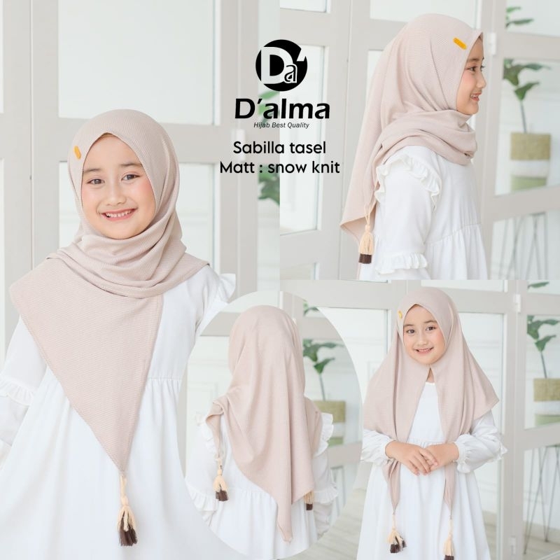 Jilbab Segitiga Instan Sabila Tasel Anak Tanggung ( 4y - 12y ) Ori D'alma