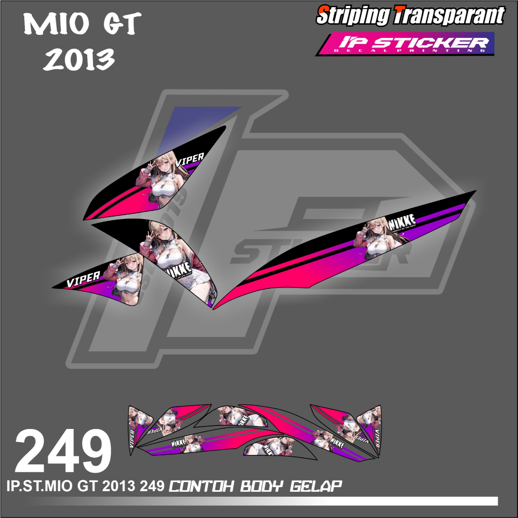 MIO GT 2013  (COD) STIKER STRIPING MOTOR YAMAHA MIO GT 2013 HOLOGRAM DAN TRANSPARAN