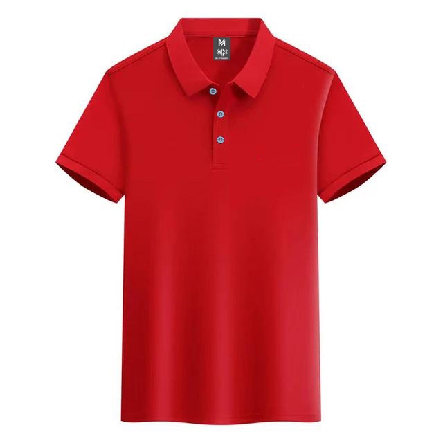 Rz Straight Polo T-Shirt Casual Quality Unisex Merah