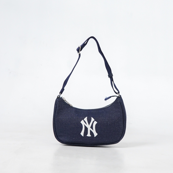 Tas MLB NY WHITE NAVY DENIM HOBO BAG 100% ORIGINAL