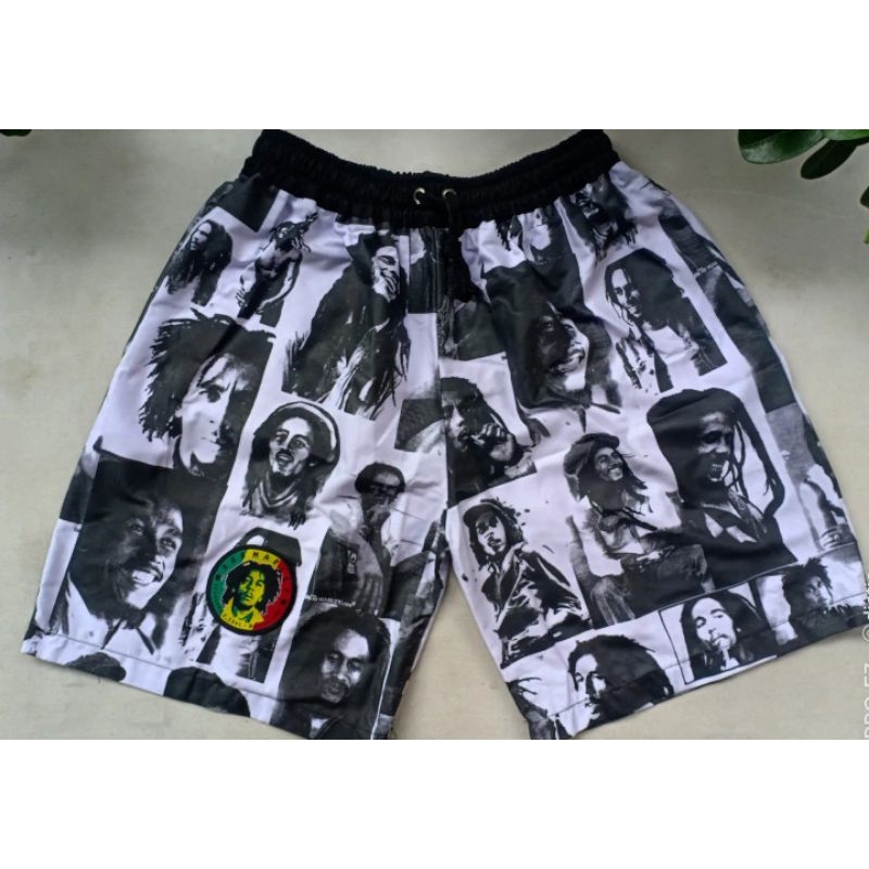 celana pendek  bob marley reggae rasta baju kaos