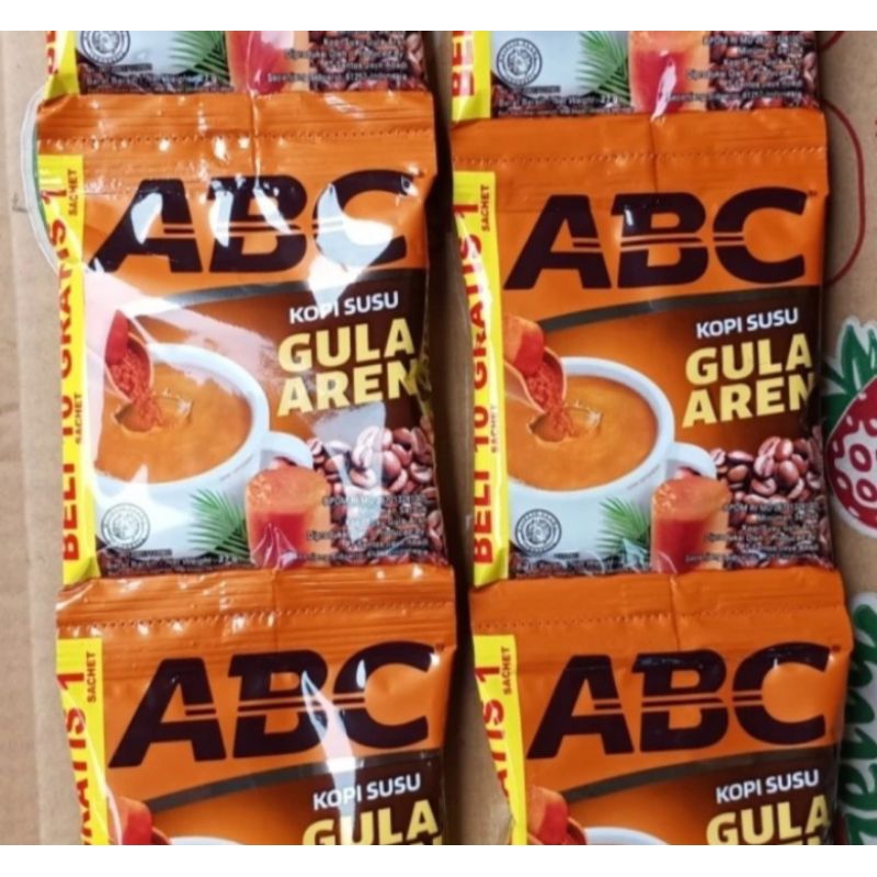 

Kopi ABC Susu Gula Aren - Kopi 3 in 1 (Kopi + Gula + Susu) - 10 sachet bonus 1 sachet