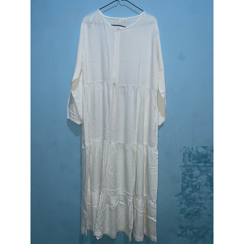 gamis polos  broken white
