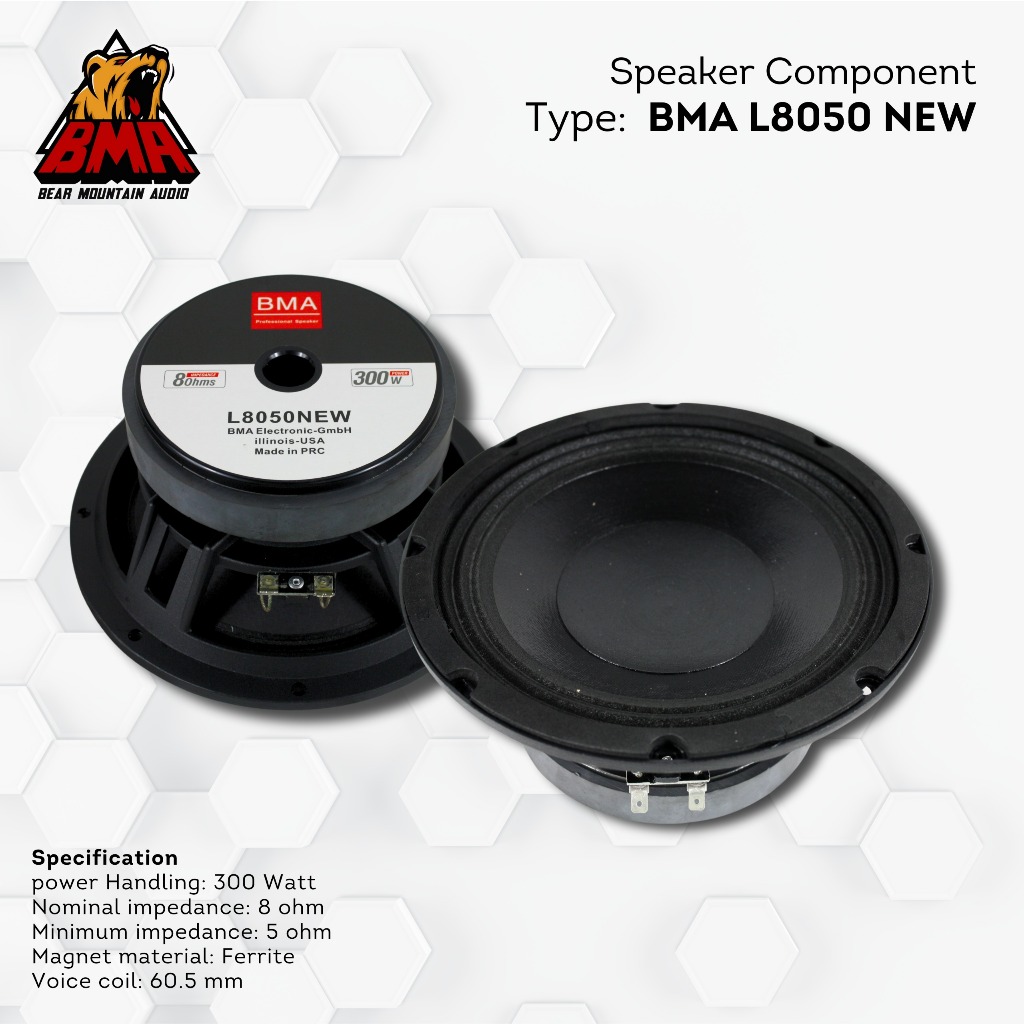Speaker Komponen BMA 8 Inch L8050 Spiker BMA L8050 Speaker Komponen BMA L8050 NEW EDITION
